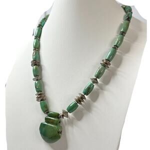 Nancy J Young Artisan Southwestern Necklace - Large Turquoise? Silver? Pendant